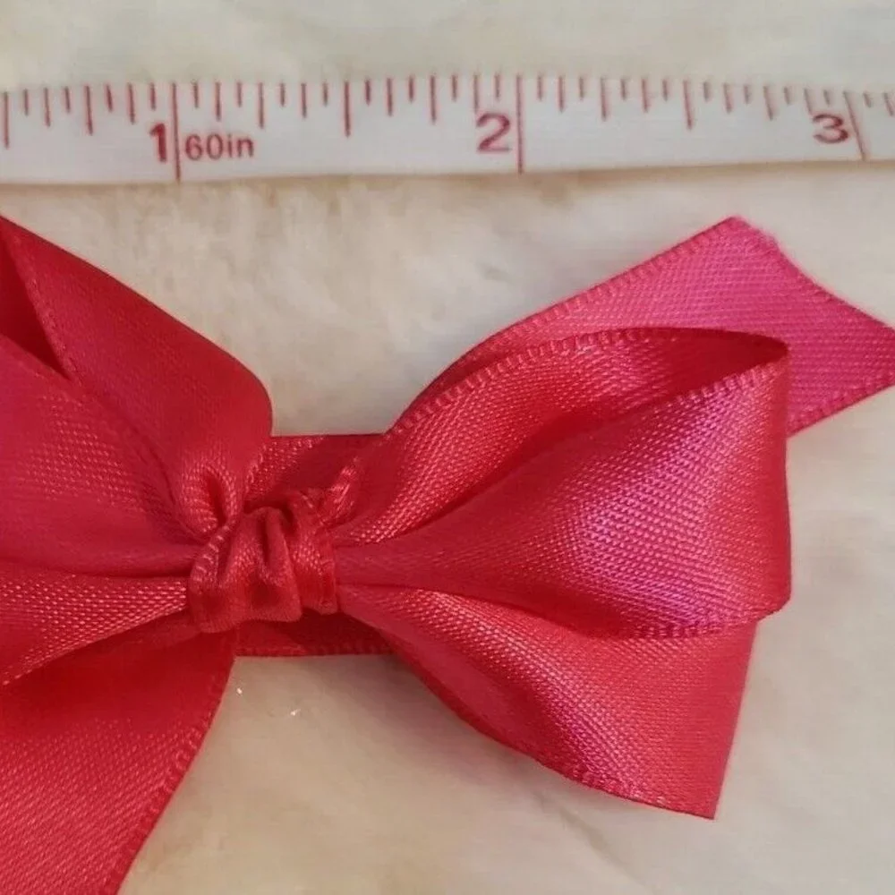 Pack of 3 Beautiful Handmade Girls Hair Bow Barrett Pink Silky Small/Medium